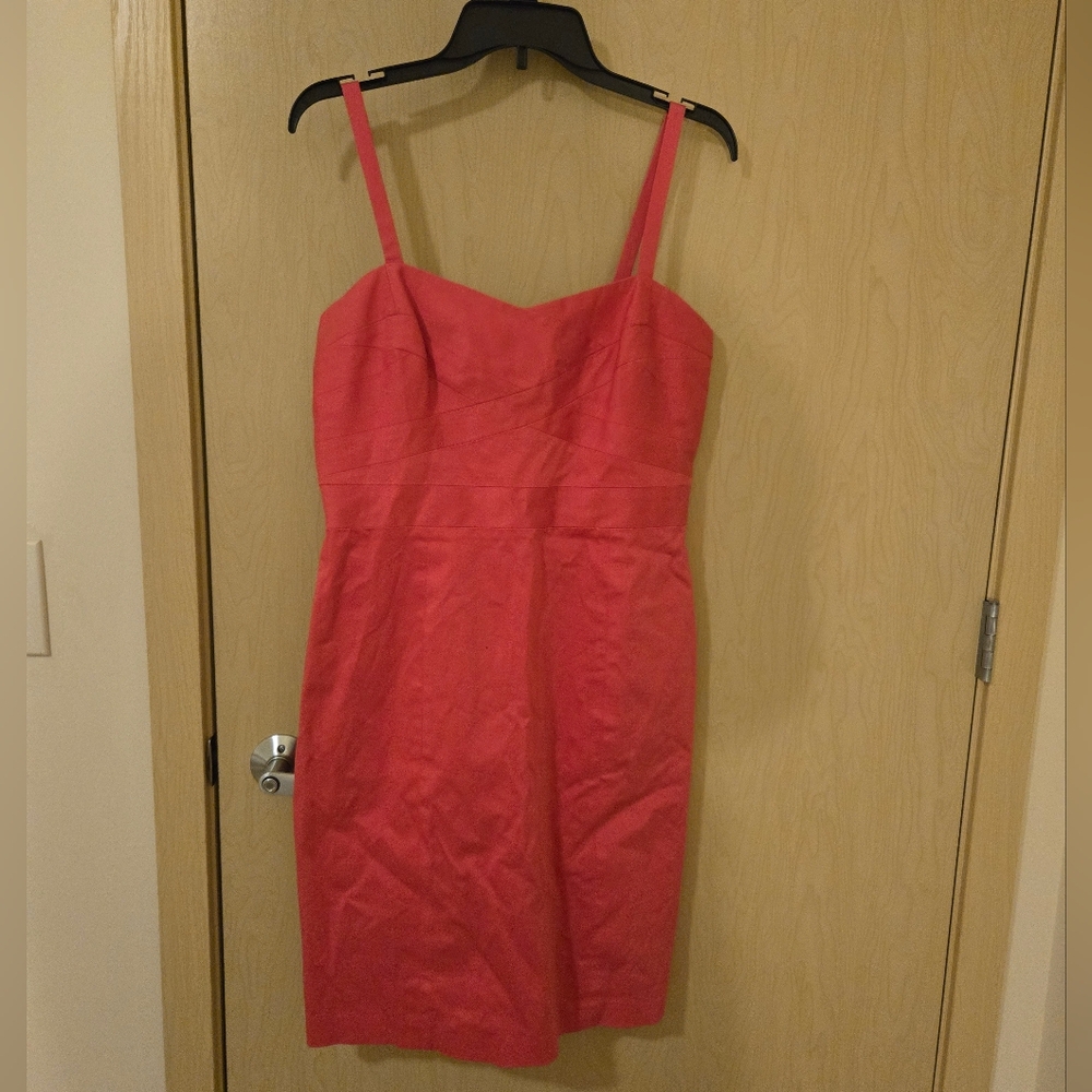 NWOT Sharagano Coral Pink Sweetheart Dress (12)